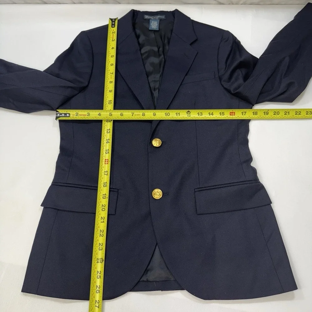 NEW Polo Ralph Lauren Wool Blazer Gold Buttons Italy Navy Youth Boys Sz 16 $325 - Picture 14 of 16